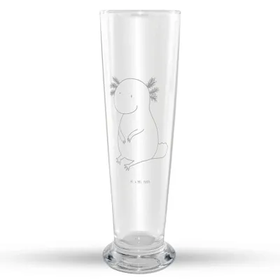 Produktbild von Mr. & Mrs. Panda Bierglas Axolotl Niedlich - Transparent - Geschenk, Mr Mrs Weizenglas, Axolot, Fröhlich, Bier Glas, Weizenbier, Weizen, Freundin, Liebe, Weißbierglas