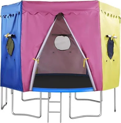 Productafbeelding van Trampoline zonnedak - Schaduwzeil Luifel - Bescherming Buiten - Waterdicht UV-werend - 3 meter - Grijs