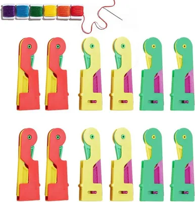 Productafbeelding van Naaigerei Hulpstukken - Naald Inrijgers - Hand Naaiwerk - Automatisch Inrijgen - 12 Stuks - Multicolor