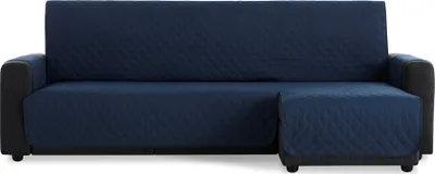 Produktbild von BESTCOVERS Rechtsseitig Ecksofaschutz Schonbezug Schutzbezug Ecksofa mit Ottomane Ecksofaschoner Ecksofabezug Sofaschonbezug (200 cm, Blau)