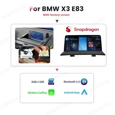 Productafbeelding van Autoradio BMW X3 E83 - Multimedia Systeem - Navigatie - Touchscreen - Bluetooth - 10,25 Inch - Android 12 OS