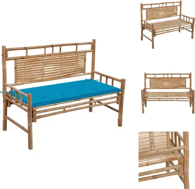 Produktbild von vidaXL Gartenbank mit Auflage 120 cm Bambus - Gartenbänke
