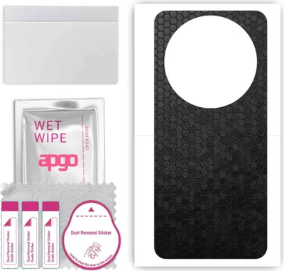 Produktbild von apgo Rückseite Schutzfolie, Skin, kompatibel mit Huawei Nova 12i, Hinten Displayschutzfolie aus Vinylfolie, kratzfest, einfache Montage - Schwarze Honigwabe