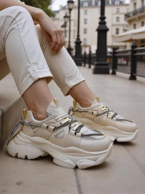 Produktbild von Damen Stoff-Sneakers Reterri Beige, leichte Freizeitschuhe, Größe 37
