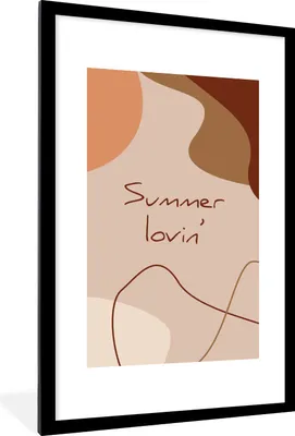 Produktbild von MuchoWow® Gerahmtes Poster Sommer - Zitat - Rosa 60x90 cm - Poster mit Schwarzem Bilderrahmen Wandposter Rahmen Foto Bilder - Dekoration - Wandposter Wohnzimmer - Hochwertig