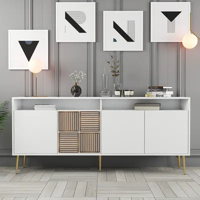 Obrázok produktu pre Skye Decor, Skrinka - Milhouse (biela + zlatá)