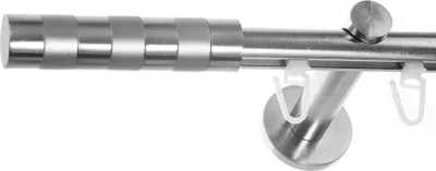 Produktbild von BASIT® Innenlauf Gardinenstange Edelstahl Look 16mm Wandträger 1-läufig modern Zylinder H70 E12