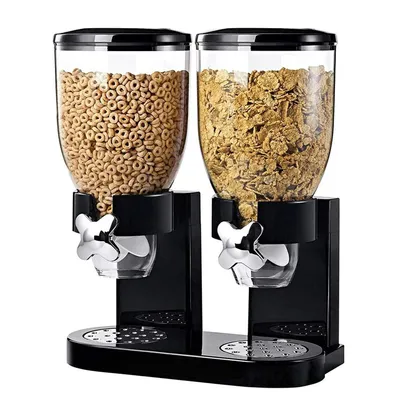 Produktbild von Müslispender,Müslispender doppelt,2L Lebensmittelspender aus Kunststoff,Cornflakes,Süßigkeiten,Süßigkeiten und Müsli,29x35x16cm Haferflockenbehälter