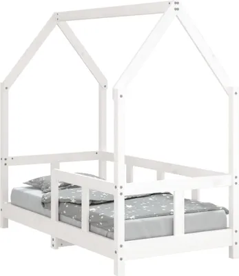 Produktbild von vidaXL Kinderbett Weiß 70x140 cm Massivholz Kiefer