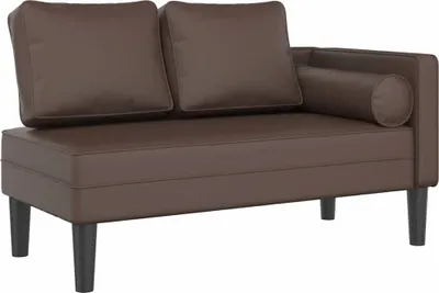 Immagine prodotto di vidaXL Chaise longue con cuscino in Pelle finta marrone