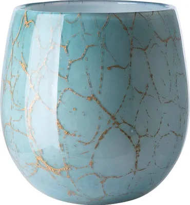 Produktbild von Fink COSMIC, Windlicht, Vase, Opalglas, grün, goldfarben, L. 19 cm, B. 19 cm, H. 22 cm, D. 19 cm 115405