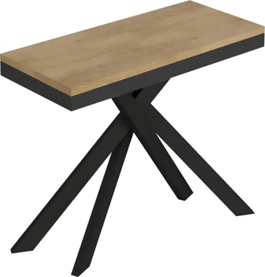 Produktbild von Ausziehbare Konsole 90x40/300 cm Saki Evolution Gestell Natureiche Anthrazit