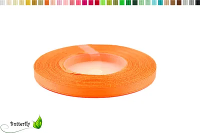 Produktbild von Satinband 6mm x 32m Rolle, Farbe:020 orange
