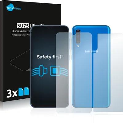 Produktbild von 6x Savvies Schutzfolie für Samsung Galaxy A50 (Vorder + Rückseite) Folie Klar