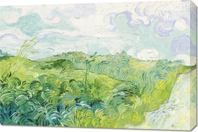 Immagine prodotto di Quadro 90x60cm Campi di grano verde, Van Gogh Vintage per il salotto