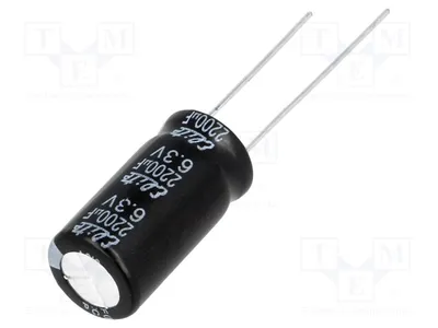 Produktbild von 10x Kondensator: elektrolytisch 6,3VDC 2200uF THT Ø10x20mm ±20% PF0J222MNN1020 Ele