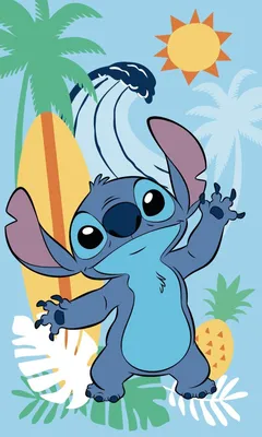 Immagine prodotto di Asciugamano Lilo & Stitch 30x50 cm - Motivo ananas per bambini