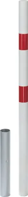 Produktbild von Alberts Absperrpfosten Stabo | zum Einbetonieren, herausnehmbar | weiß | Pfosten-Ø 60 mm | Höhe über Boden 100 cm | ohne Ösen