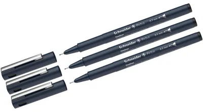 Produktbild von Schneider Schreibgeräte Pictus, Schwarz, Schwarz, Kunststoff, Tinte auf Wasserbasis, Metall, 3 Stück(e)