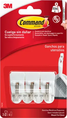 Produktbild von Blister 3 Klebehaken white klein mit Drahtspitze bis 225g Befehl 17067 3m 7100269665