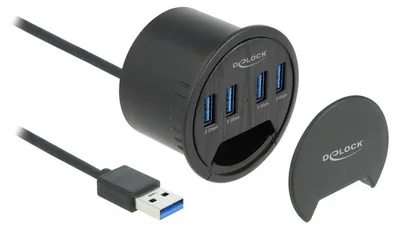 Obrázok produktu pre DELOCK 4 Port Tisch-Hub mit 4 x SuperSpeed USB Typ-A Port