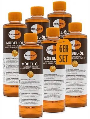 Produktbild von Renuwell Möbelöl Farblos Holzpflegemittel Möbelreiniger Spar-Sets 6 x 500 ml