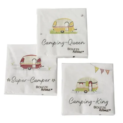 Produktbild von 3 x 20 Servietten Camping Wohnwagen 3-lagig 33 x 33 cm