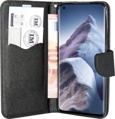 Immagine prodotto di cofi1453® Custodia a libro "Fancy" compatibile con XIAOMI MI 11 ULTRA cover per cellulare custodia protettiva con funzione di supporto, slot per carte di credito nero