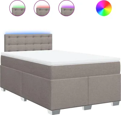 Produktbild von vidaXL Boxspringbett mit Matratze Taupe 120x200 cm Stoff