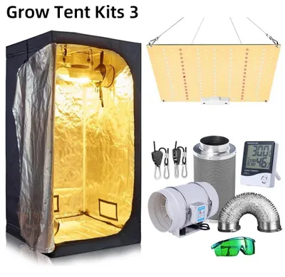 Produktbild von Hydroponisches Anzuchtzelt-Komplettset - Growbox - 50 x 50 x 100 cm - Vollspektrum-LED - 6 V - Nicht dimmbar