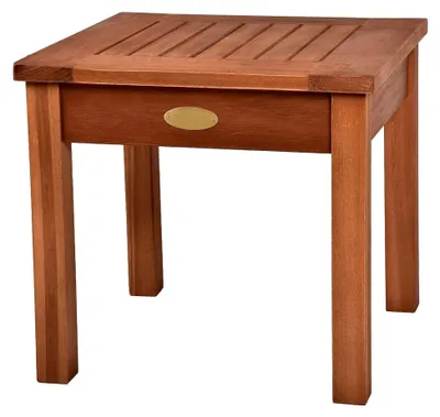 Produktbild von Beistelltisch aus Eukalyptus 40 cm - Teak-Optik - Tisch für Balkon, Terrasse und Garten