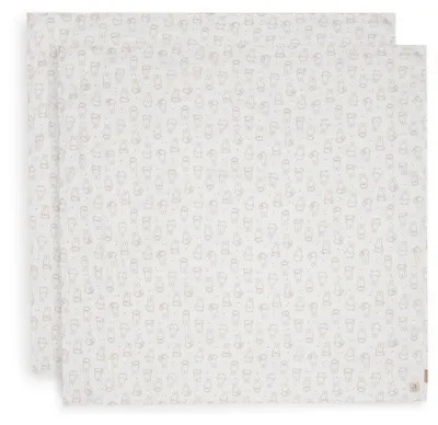 Image de Lingettes lavables Mullwindeln, format 115x115 cm, collection Miffy Moments, couleur Terre Claire, lot de 2