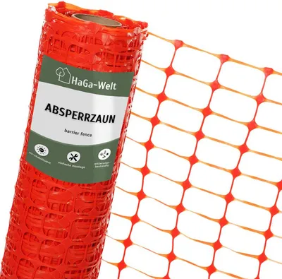 Produktbild von Absperrzaun 1,2m Bauzaun Zaun Baustellenzaun 120g/m² in versch. Farben – orange / 100 Meter