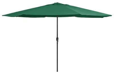 Obrázek produktu pro Slunečník o výšce 390 cm s klikou, ochrana proti UV záření, zahradní slunečník, terasový slunečník, kovový nosník, zelená barva