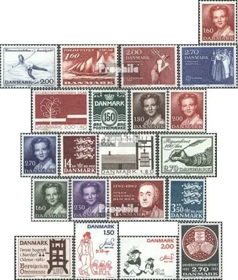 Produktbild von Briefmarken Dänemark 1982 Mi 746-766 (kompl.Ausg.) Jahrgang 1982 komplett postfrisch Sondermarken