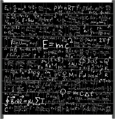 Produktbild von Wallario Zaunsichtschutz mit Motiv Mathematische Formeln  Relativitätstheorie für Ein- und Doppelstabmatten Zäune in der Größe 200 x 200 cm