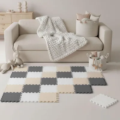 Produktbild von 27 Teile Spielmatte Baby Puzzlematte 30x30 Krabbelmatte Bodenmatte Kinderzimmer