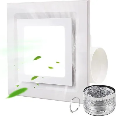 Immagine prodotto di Ventilatore silenzioso per bagno con luce LED - 110 CFM, tubo da 10,2 cm, ideale per il bagno