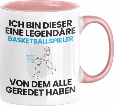 Produktbild von Basketballspieler Geschenk Tasse Lustige Geschenkidee Geburtstag für Basketballspieler Ich Bin Dieser Legendäre Basketballspieler Von Dem Alle Geredet Haben Kaffee-Becher (Rosa)