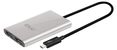 Immagine prodotto di CLUB3D Thunderbolt™ 3 a Displayport™ 1.2 Dual Monitor 4K 60Hz, USB Type-C, 2x DisplayPort, 5120 x 2880 px, Argento, Alluminio, 60 Hz