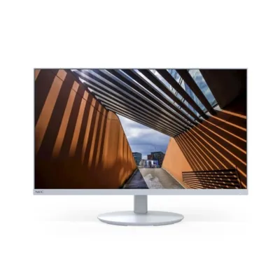 A silver NEC monitor on a white background.