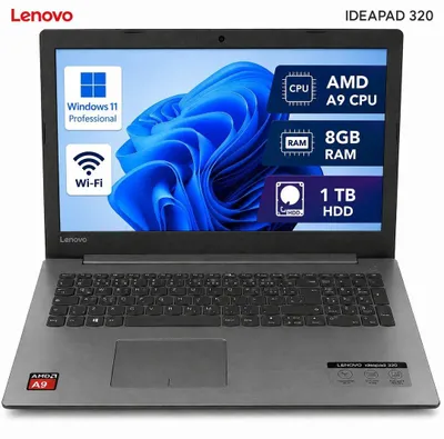 Immagine prodotto di Lenovo IdeaPad 320-15AST, schermo da 15,6 pollici, processore AMD A9-9420, 8 GB di RAM, 128 GB di SSD e 1 TB di HDD