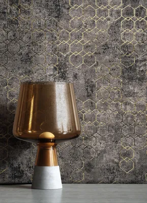 Produktbild von NEWROOM Tapete Malik Muster 1 Schwarz Vliestapete - Modern Leicht Glänzend Hexagon Germany