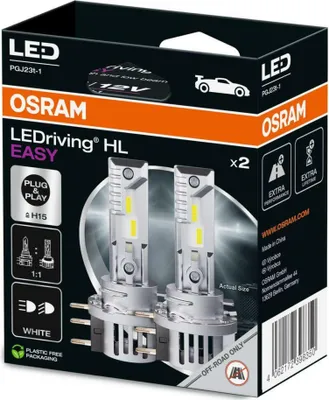 Immagine prodotto di OSRAM 64176DWESY-2HB LEDriving HL EASY H15 12V 3,8W/16,5W PGJ23t-1 6500K Bianco 2 pezzi OSRAM