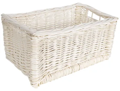 Productafbeelding van Creative Home Wit Rieten Mand met Handvatten, 30 x 20 x 16 cm (+/- 2 cm)
