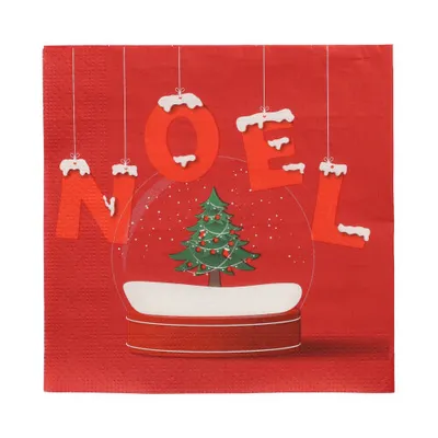 Produktbild von 300 Papstar Servietten, 3-lagig 1/4-Falz 33 cm x 33 cm Noel Enneige 89509