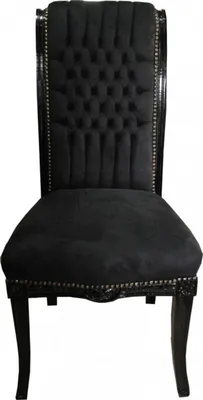 Produktbild von Casa Padrino Barock Hochlehner Esszimmer Stuhl Schwarz / Schwarz - Hochlehnstuhl Möbel
