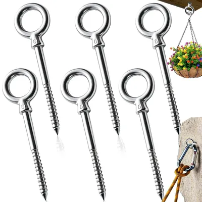 Produktbild von 6 Stück Edelstahl Ösenschrauben M6 zum Befestigen und Aufhängen