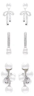 Image de Ciaga, ensemble de boucles d'oreilles pour femmes - argenté, taille unique