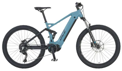 Produktbild von Prophete DICE 4.0 Full-Suspension E-MTB 27,5" – AEG 48V Mittelmotor 250W, bis 160 km Reichweite, Shimano Cues 10-Gang, Suntour Federgabel, Hydraulische Scheibenbremsen, MTB Memory Sattel, Grau/Schwarz